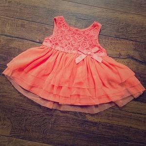 💕✨ Baby Girl Coral Tulle Layered Spring Dress ✨💕
